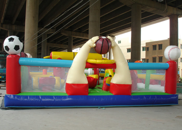 Sports Themed Outdoor Inflatable Park , 1 Year Warranty Inflatable Park For Adults