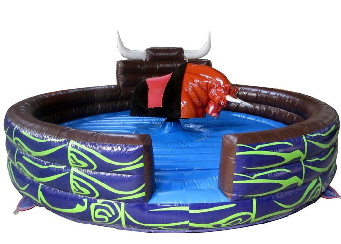 2 Years Warranty Inflatable Riding Arena , Inflatable Sports Games With Rodeo Bull Ride Machine