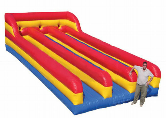 Three Lanes Inflatable Sports Toys Bungee Run Abrasion Resistance For Kids And Adults