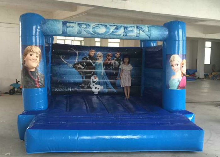 Elsa Themed Inflatable Bouncy Castle Blue Color Tear Resistance Quick Delivery
