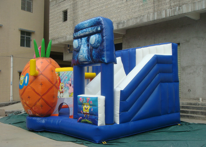 Outdoor Blow Up Jumping Castle , Inflatable Bounce House Cartoon Decoration