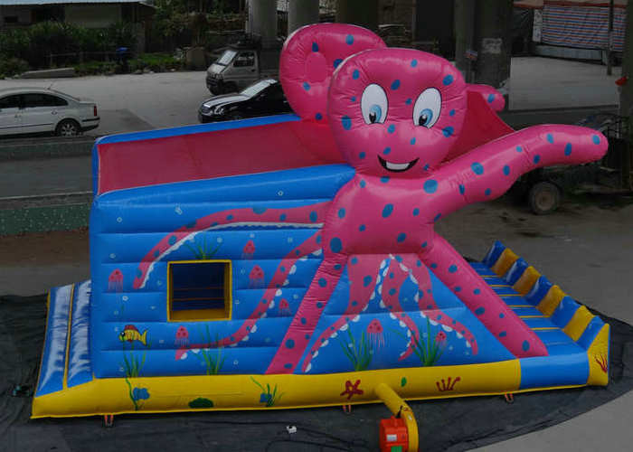 Octopus Pattern Inflatable Bouncy Castle Colorful Printing With Slide