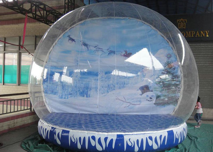 Giant Inflatable Snow Globe Logo Printing Eco Friendly With Colorful Base